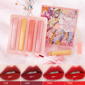 Conjunto de brilho labial de garotas de luxo de beleza